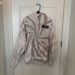 Gymshark Tie-Dye Hoodie - Gray and Cream